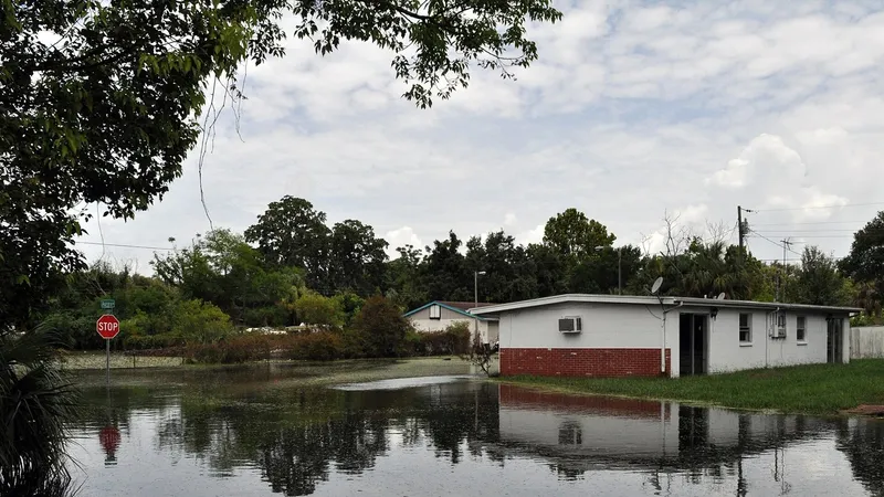Photo d'archive (19 juillet 2012) : rue inondée à New Port Richey, en Floride. Crédit : FEMA, domaine public. Elle ne montre pas les inondations de Broward.